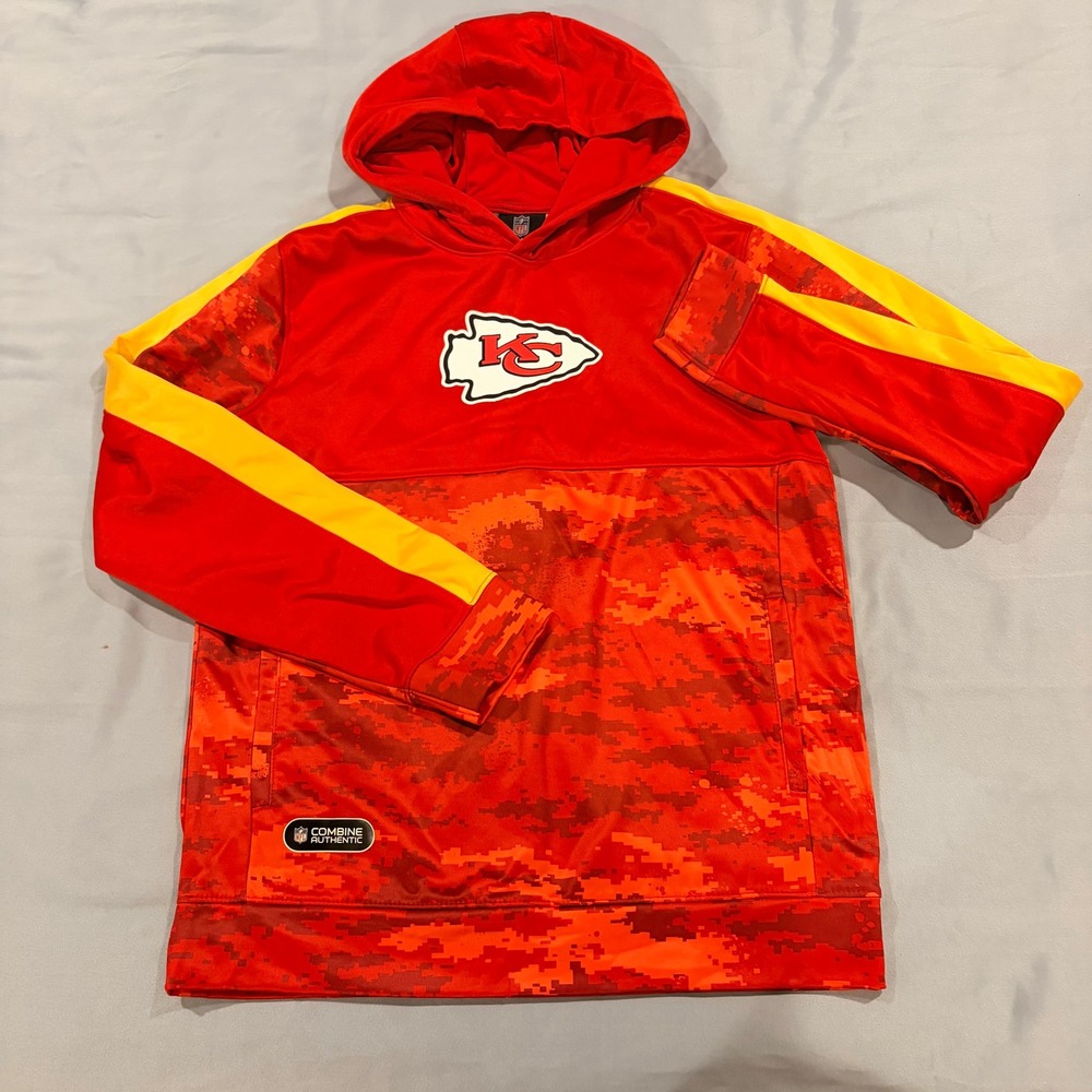 NFL Team Apparel Kansas City Chiefs Youth XL Hoodie Red Orange Digital Camo